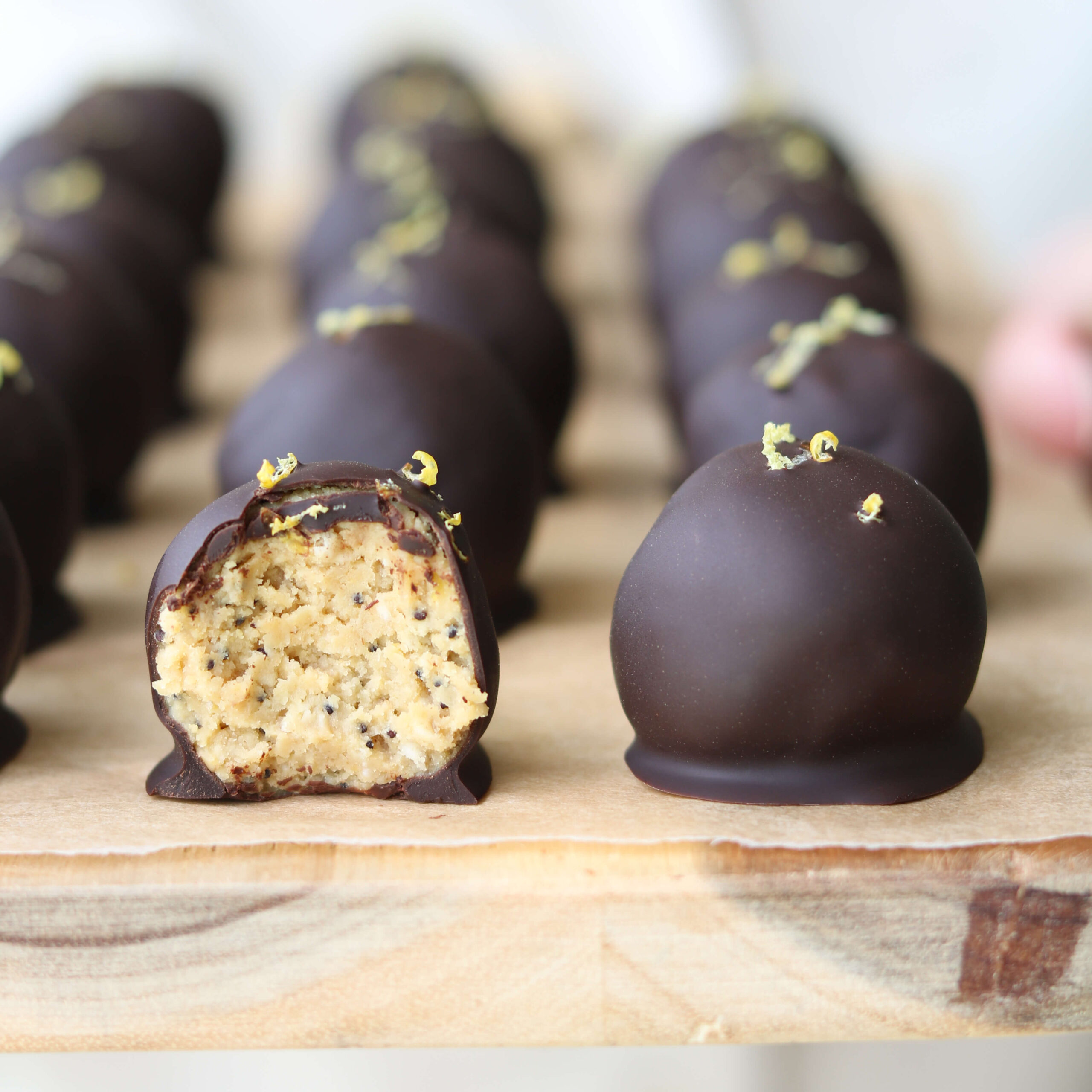 Citronkage Kikærte Kugler - glutenfri og veganske