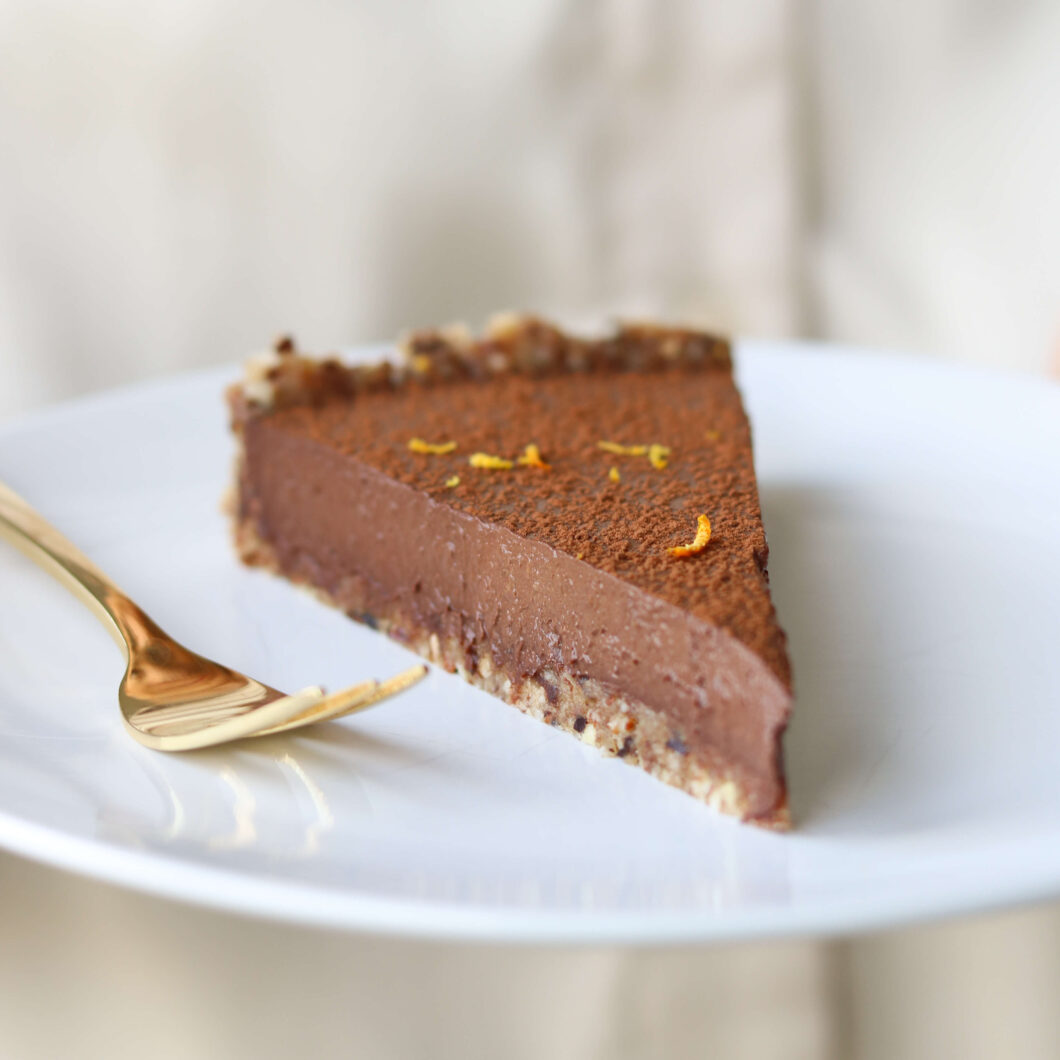 No bake tærte med choko orange mousse